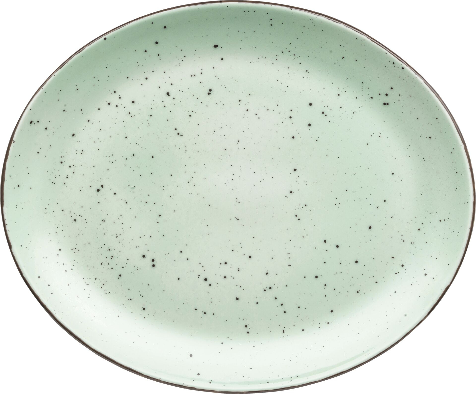 Platte flach oval "Granja" mint 30,5 x 25,5 cm